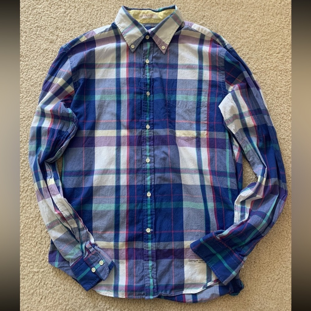 NWOT Gant Rugger India Madras EZ Oxford Button Down